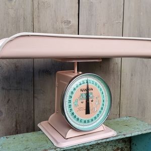 Vintage 60's Baby Nursery Scale Pink and Retro Green